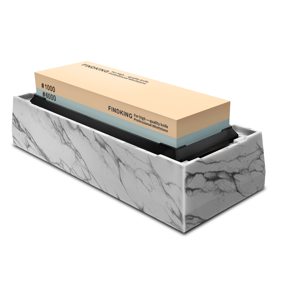 Knife Sharpening Stone Whetstone 1000 6000 - FINDKING ナイフ研ぎ石セット 1000 /6000 グリットキッチンプロフェッショナル安全ナイフ研ぎキット滑り止めベース付き最高のギフト