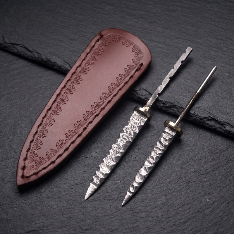 Knife Blade Blank Damascus Steel Forged - 1個 ダマスカス鋼 ティーナイフ ブランク ティーニードル ビレット
