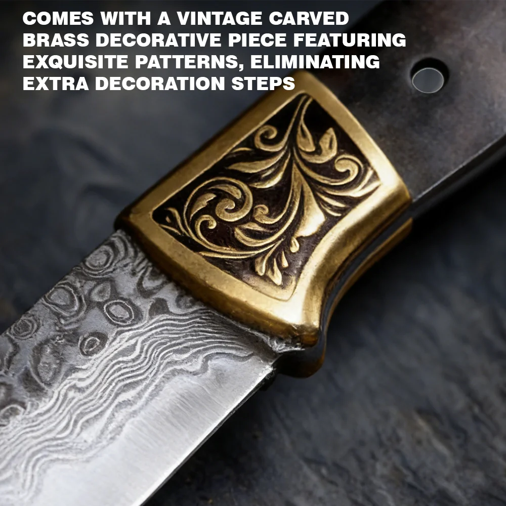 手鍛えのダマスカス鋼製、沈香木の柄が付いた茶刀の素地。DIY - Knife Blade Blank Damascus Steel Forged のレビューと価格