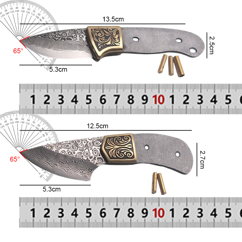 手鍛えのダマスカス鋼製ナイフブランク。固定刃のユーティリティ - Knife Blade Blank Damascus Steel Forged のレビューと価格