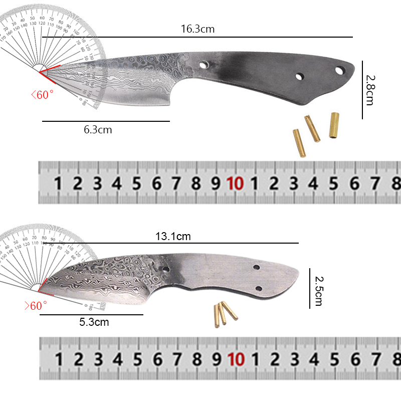 手鍛えのダマスカス鋼製ナイフブランク。固定刃のユーティリティ - Knife Blade Blank Damascus Steel Forged のレビューと価格