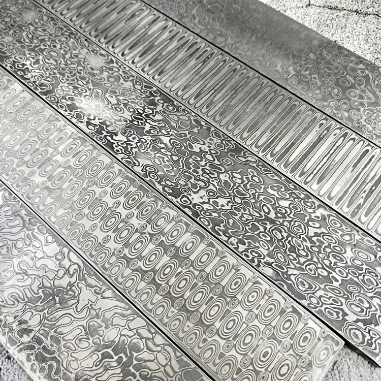 ダマスカス鋼鍛造原料ナイフ、空のパターン鋼ストリップ、DIY - Knife Blade Blank Damascus Steel Forged のレビューと価格