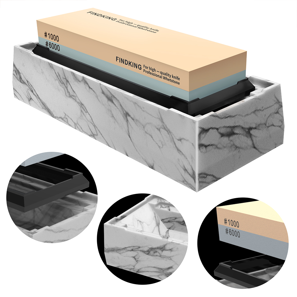 FINDKING ナイフ研ぎ石セット 1000 /6000  - Knife Sharpening Stone Whetstone 1000 6000 のレビューと価格