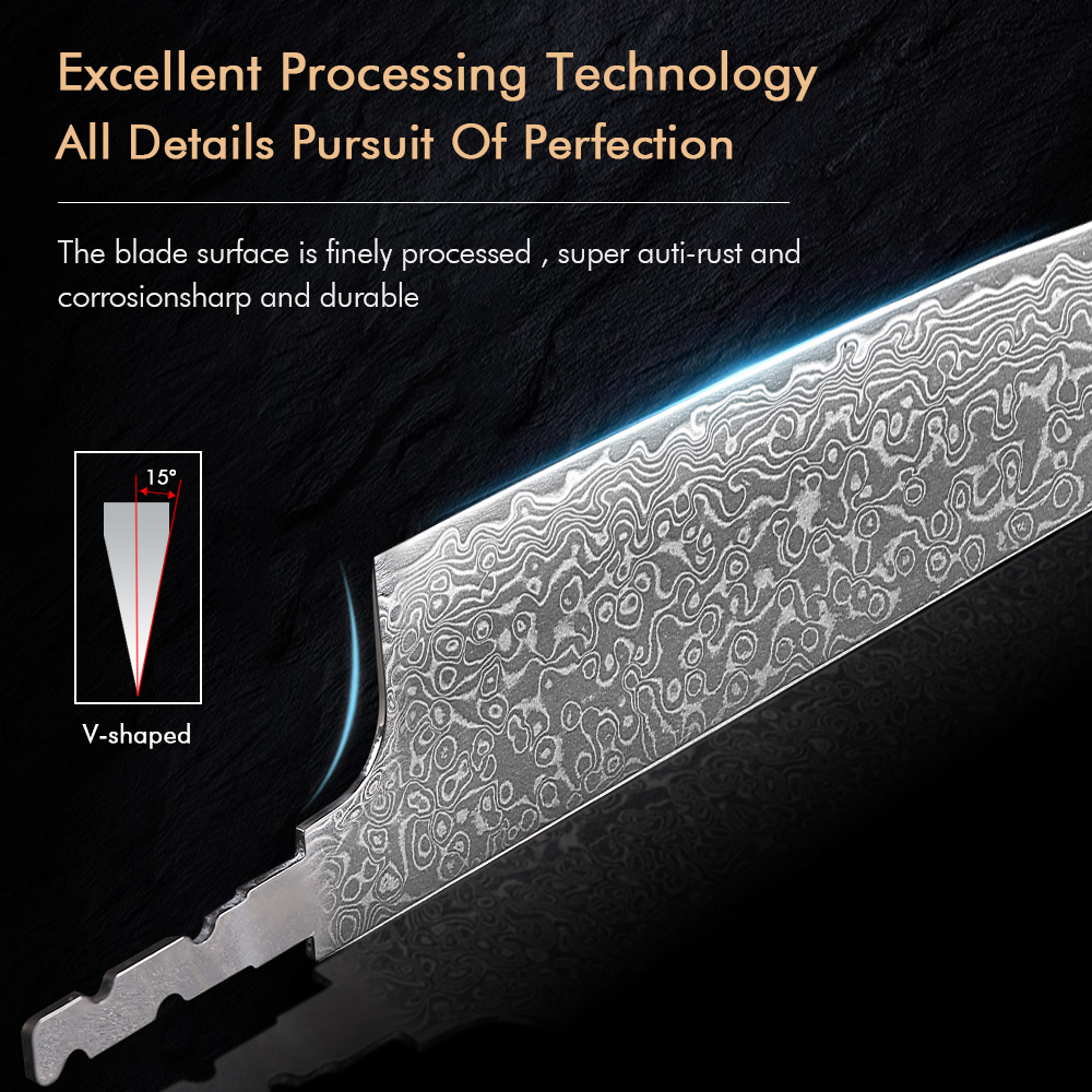 Turwho-日本の手鍛造シェフナイフ、1〜7パーツのセット - Knife Blade Blank Damascus Steel Forged のレビューと価格