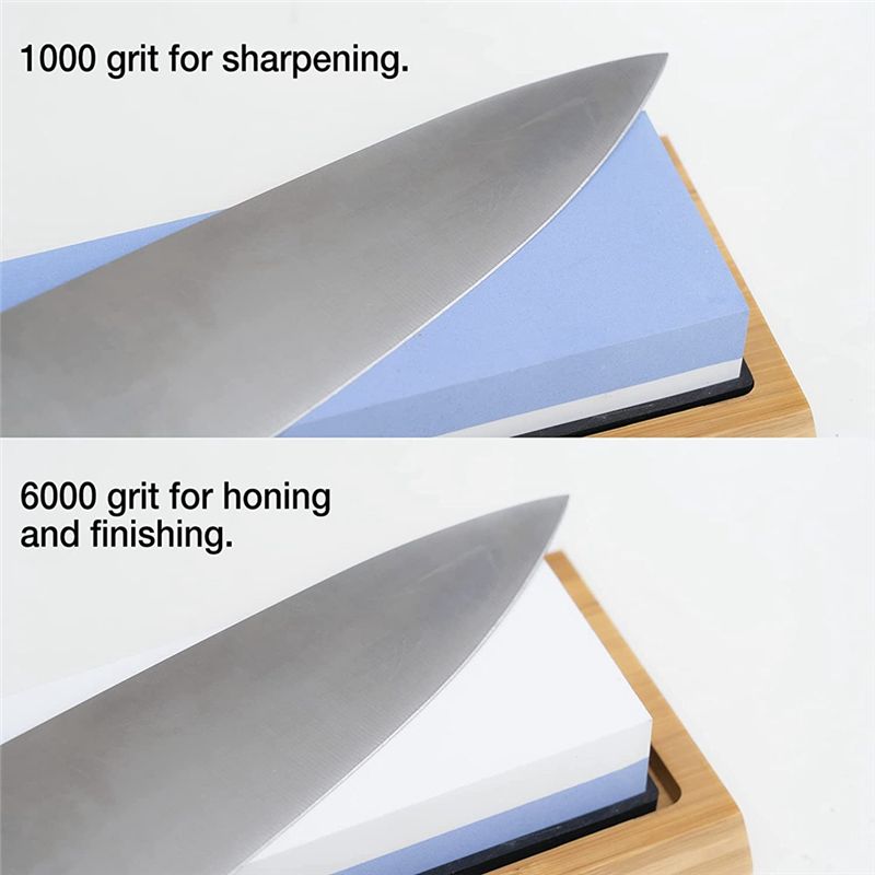 レスト砥石包丁研ぎ石、プレミアム砥石研ぎキット4面グリット1 - Knife Sharpening Stone Whetstone 1000 6000 のレビューと価格