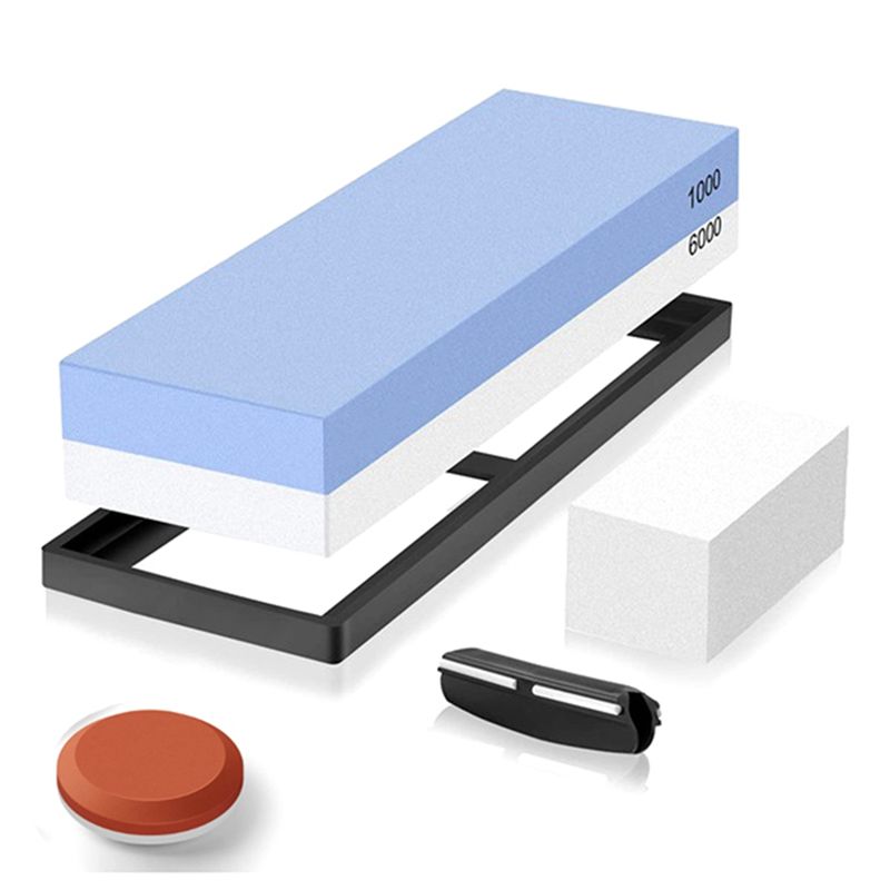 レスト砥石包丁研ぎ石、プレミアム砥石研ぎキット4面グリット1 - Knife Sharpening Stone Whetstone 1000 6000 のレビューと価格